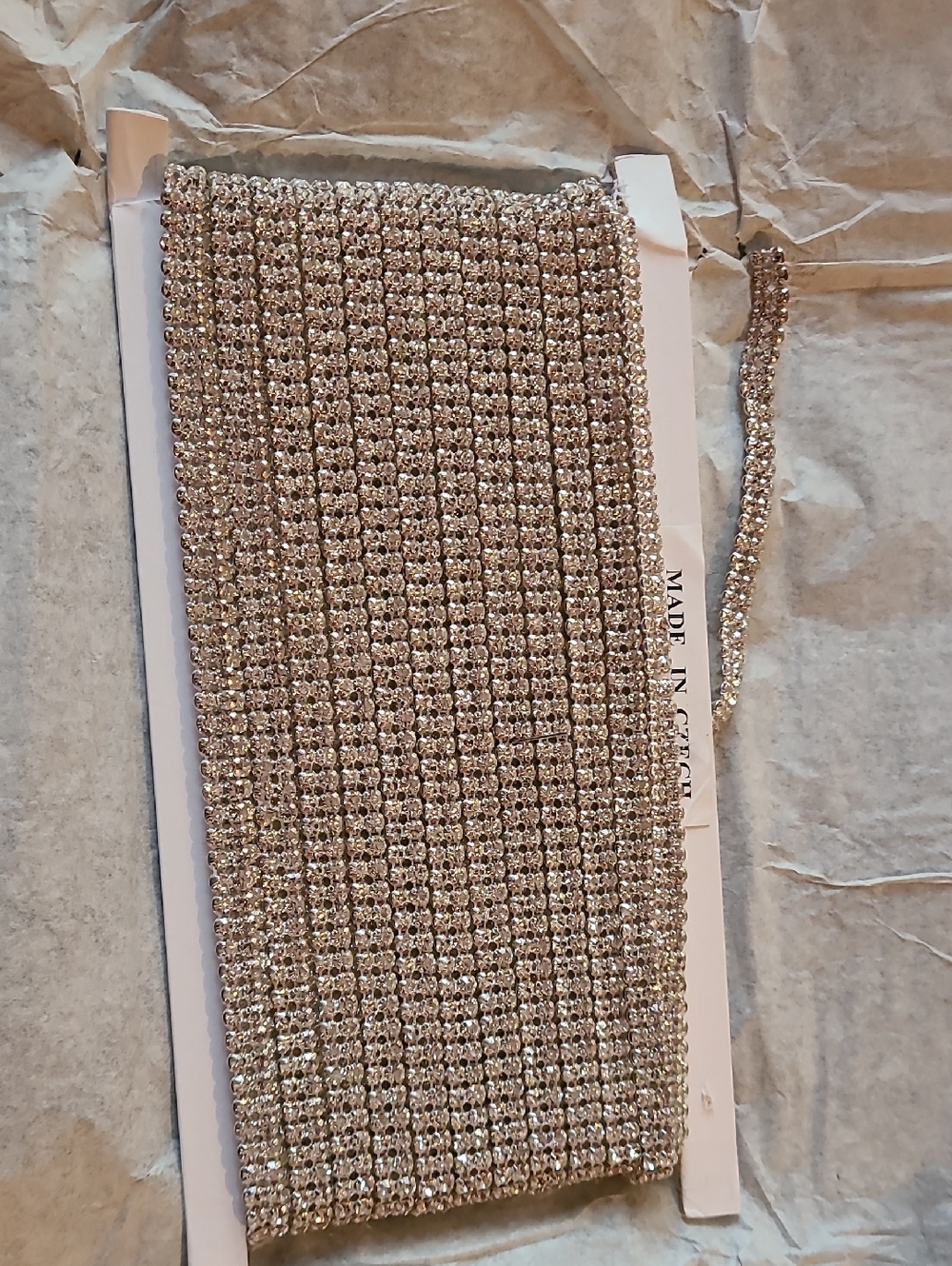 Sparkling Stunning Double Line Rhinestone Mesh Trim CZECH - Silver